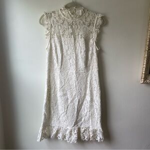 Bohme Cream Lace Midi Dress